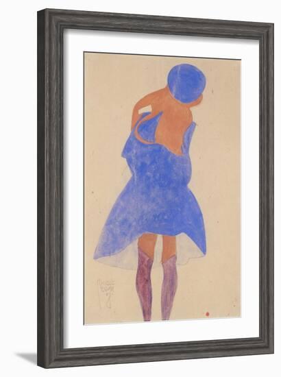 Standing Girl, Back View, 1908-Egon Schiele-Framed Giclee Print