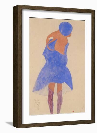 Standing Girl, Back View, 1908-Egon Schiele-Framed Giclee Print