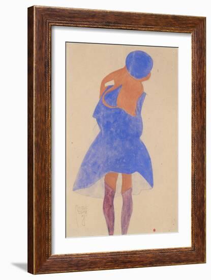 Standing Girl, Back View, 1908-Egon Schiele-Framed Giclee Print