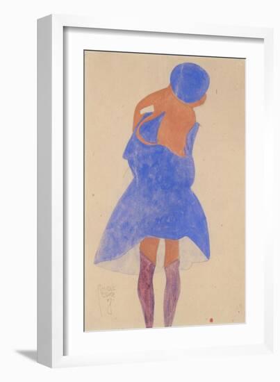 Standing Girl, Back View, 1908-Egon Schiele-Framed Giclee Print