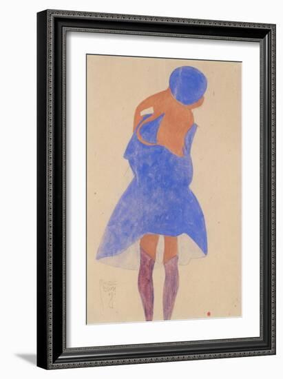 Standing Girl, Back View, 1908-Egon Schiele-Framed Giclee Print