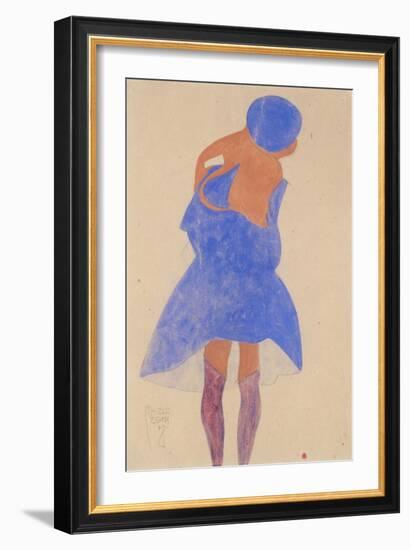 Standing Girl, Back View, 1908-Egon Schiele-Framed Giclee Print