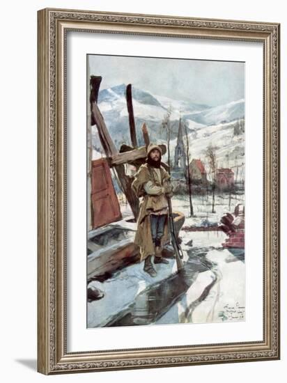 Standing Guard Near Metzeral, Alsace, January 1916-Francois Flameng-Framed Giclee Print