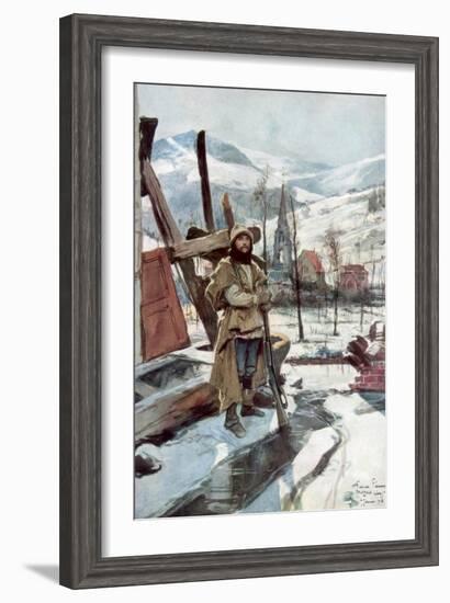 Standing Guard Near Metzeral, Alsace, January 1916-Francois Flameng-Framed Giclee Print