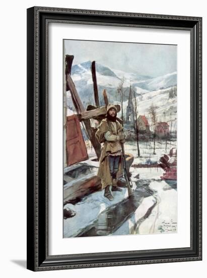 Standing Guard Near Metzeral, Alsace, January 1916-Francois Flameng-Framed Giclee Print