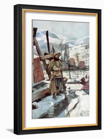 Standing Guard Near Metzeral, Alsace, January 1916-Francois Flameng-Framed Giclee Print