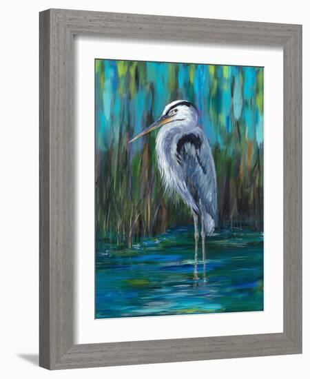 Standing Heron II-Julie DeRice-Framed Art Print