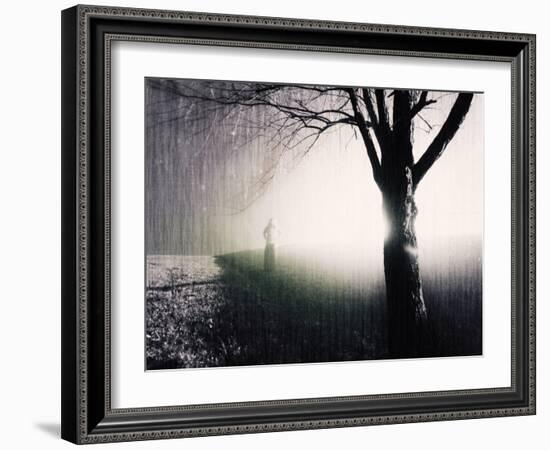 Standing in the Rain under Tree-Jan Lakey-Framed Photographic Print