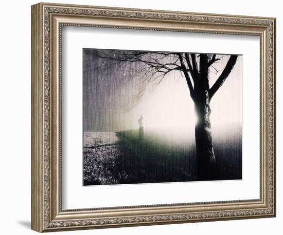 Standing in the Rain under Tree-Jan Lakey-Framed Photographic Print