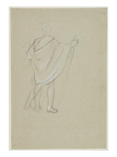 Standing Indian Graphite Pencil On Paper Giclee Print By Thomas