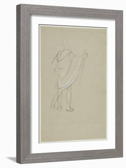 Standing Indian (Graphite Pencil on Paper)-Thomas Cole-Framed Giclee Print