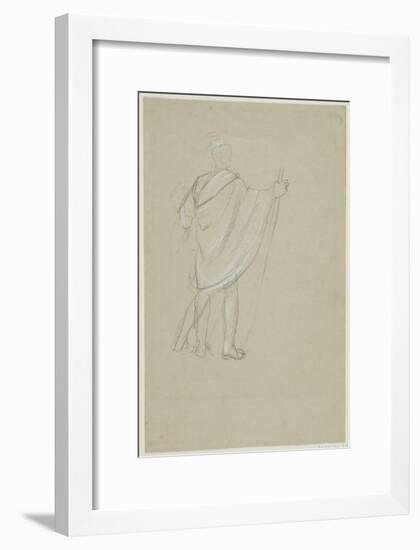 Standing Indian (Graphite Pencil on Paper)-Thomas Cole-Framed Giclee Print