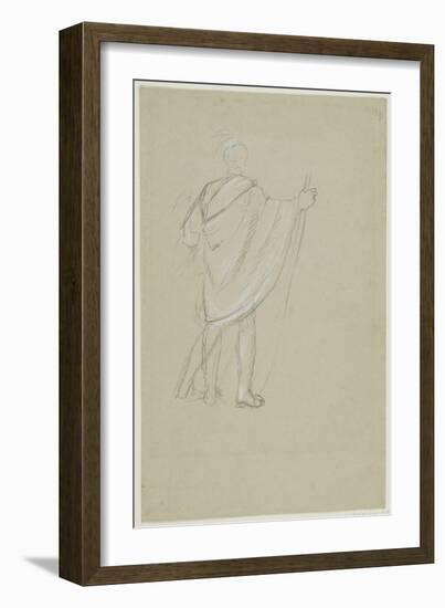 Standing Indian (Graphite Pencil on Paper)-Thomas Cole-Framed Giclee Print