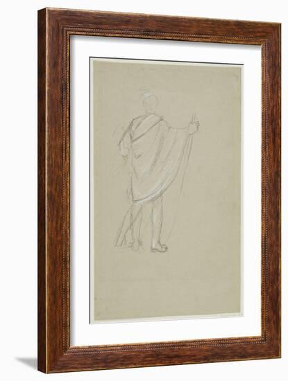 Standing Indian (Graphite Pencil on Paper)-Thomas Cole-Framed Giclee Print