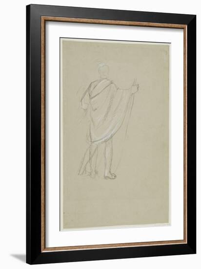Standing Indian (Graphite Pencil on Paper)-Thomas Cole-Framed Giclee Print