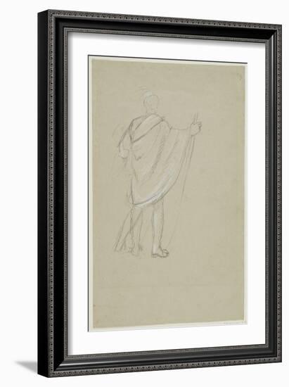 Standing Indian (Graphite Pencil on Paper)-Thomas Cole-Framed Giclee Print