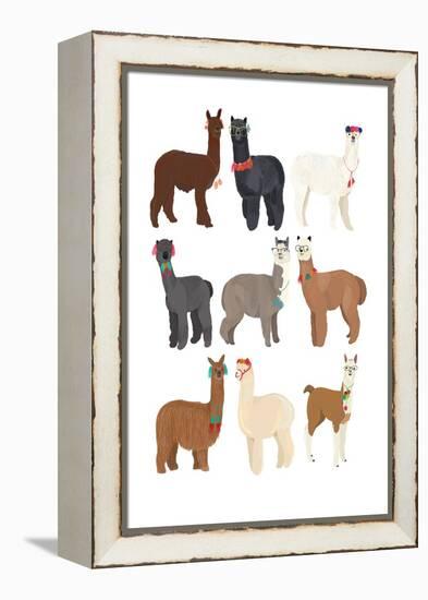 Standing Llamas in Glasses-Hanna Melin-Framed Stretched Canvas