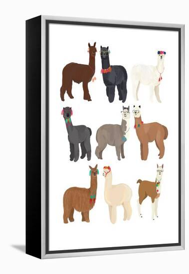 Standing Llamas in Glasses-Hanna Melin-Framed Stretched Canvas