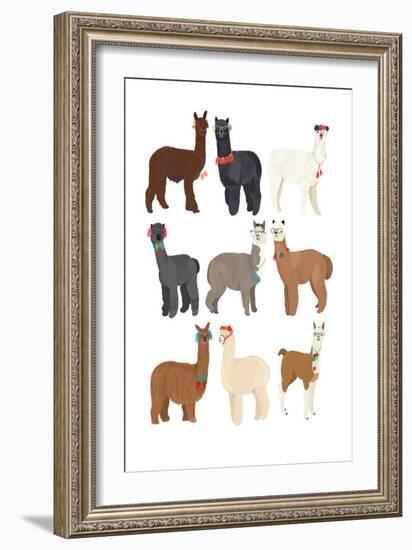 Standing Llamas in Glasses-Hanna Melin-Framed Art Print