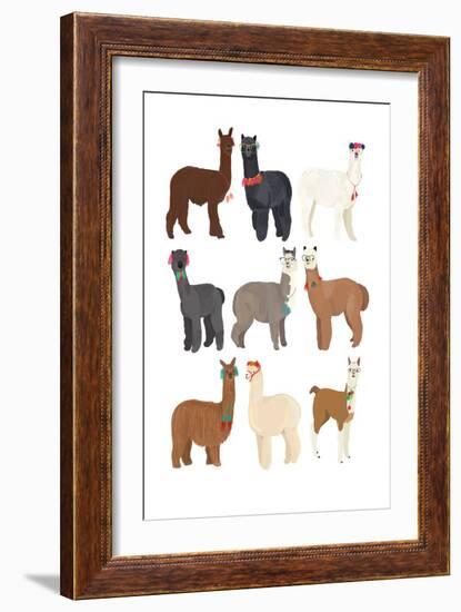 Standing Llamas in Glasses-Hanna Melin-Framed Art Print