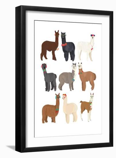 Standing Llamas in Glasses-Hanna Melin-Framed Art Print