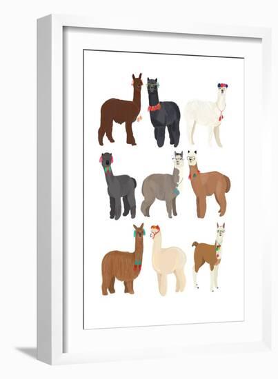 Standing Llamas in Glasses-Hanna Melin-Framed Art Print