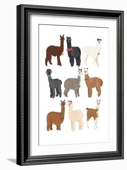 Standing Llamas in Glasses-Hanna Melin-Framed Art Print