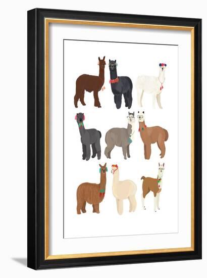 Standing Llamas in Glasses-Hanna Melin-Framed Art Print