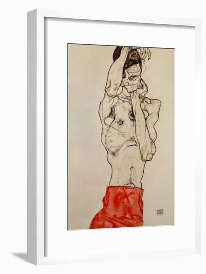 Standing Male Nude with Red Loincloth, 1914-Egon Schiele-Framed Giclee Print