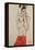 Standing Male Nude with Red Loincloth, 1914-Egon Schiele-Framed Premier Image Canvas