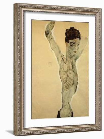 Standing Male Nude-Egon Schiele-Framed Giclee Print