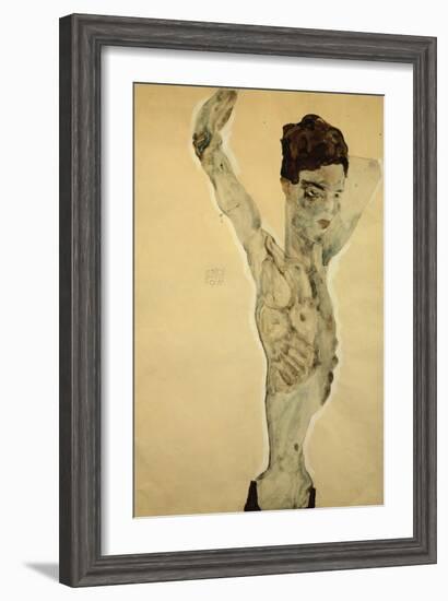 Standing Male Nude-Egon Schiele-Framed Giclee Print