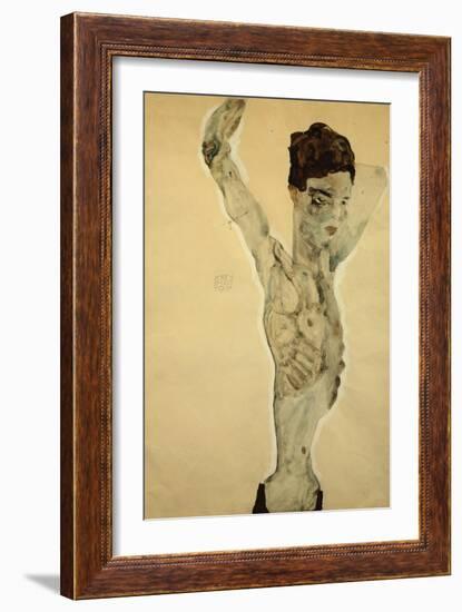 Standing Male Nude-Egon Schiele-Framed Giclee Print