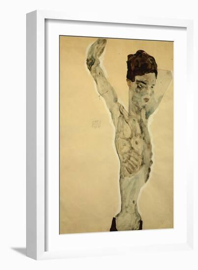 Standing Male Nude-Egon Schiele-Framed Giclee Print