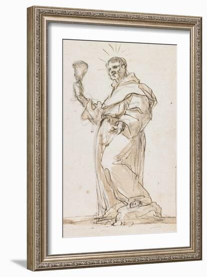 Standing Male Saint Holding a Chalice, Late 17th Century-Jorge Preu-Framed Giclee Print