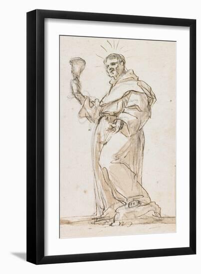 Standing Male Saint Holding a Chalice, Late 17th Century-Jorge Preu-Framed Giclee Print