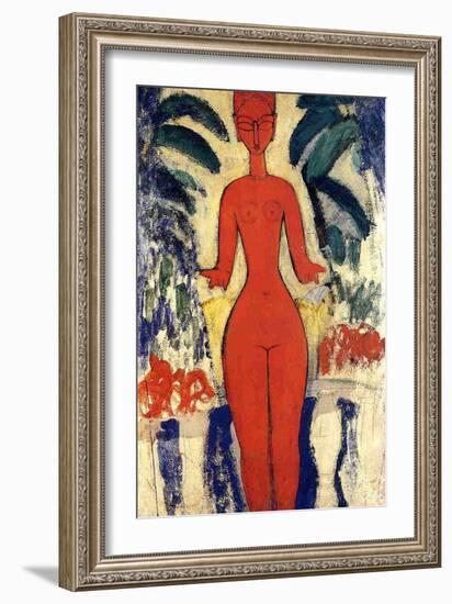 Standing Nude, 1913 (Oil on Board)-Amedeo Modigliani-Framed Giclee Print