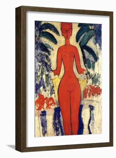 Standing Nude, 1913 (Oil on Board)-Amedeo Modigliani-Framed Giclee Print