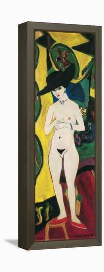 Standing Nude with Hat-Ernst Ludwig Kirchner-Framed Premier Image Canvas