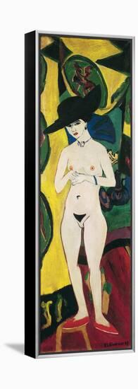 Standing Nude with Hat-Ernst Ludwig Kirchner-Framed Premier Image Canvas
