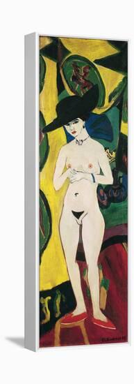 Standing Nude with Hat-Ernst Ludwig Kirchner-Framed Premier Image Canvas