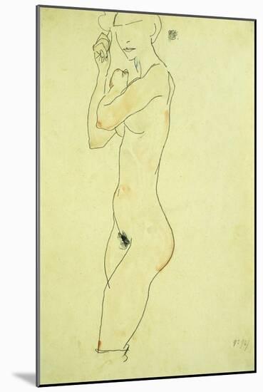 Standing Nude-Egon Schiele-Mounted Giclee Print