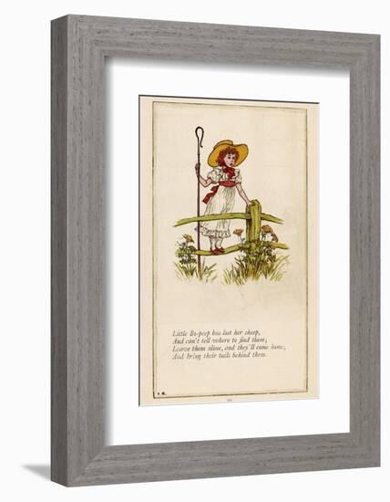 Standing on a Fence Looking for Her Sheep-Kate Greenaway-Framed Photographic Print