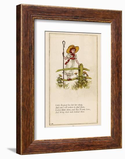 Standing on a Fence Looking for Her Sheep-Kate Greenaway-Framed Photographic Print