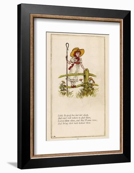 Standing on a Fence Looking for Her Sheep-Kate Greenaway-Framed Photographic Print