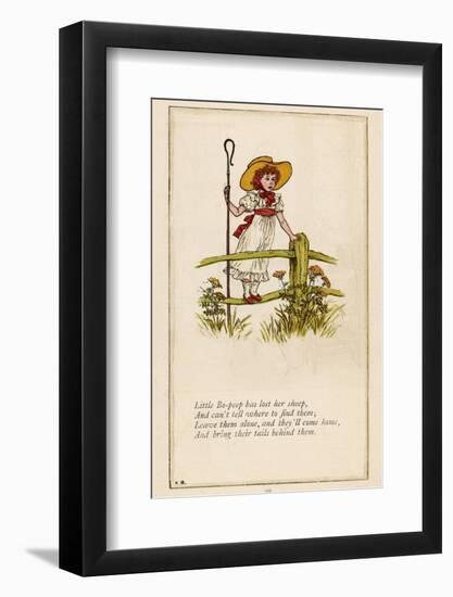 Standing on a Fence Looking for Her Sheep-Kate Greenaway-Framed Photographic Print