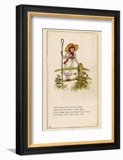 Standing on a Fence Looking for Her Sheep-Kate Greenaway-Framed Photographic Print