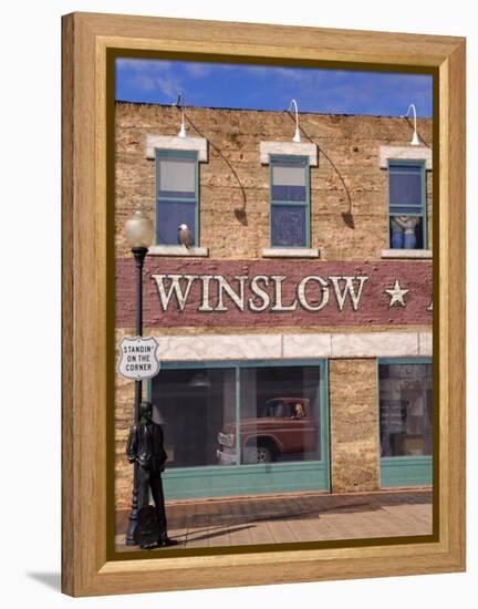 Standing on the Corner Park, Historic Route 66, Winslow, Arizona, USA-Richard Cummins-Framed Premier Image Canvas