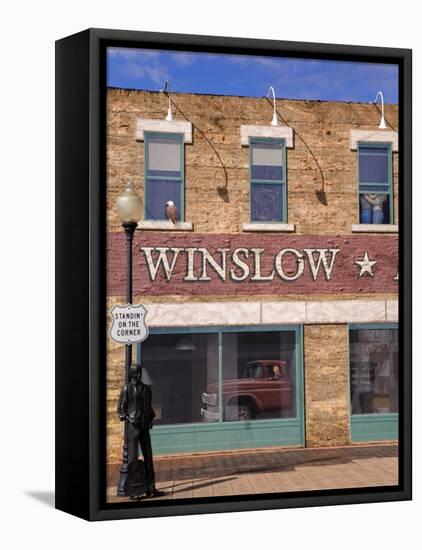 Standing on the Corner Park, Historic Route 66, Winslow, Arizona, USA-Richard Cummins-Framed Premier Image Canvas