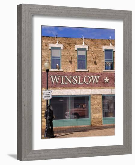 Standing on the Corner Park, Historic Route 66, Winslow, Arizona, USA-Richard Cummins-Framed Photographic Print